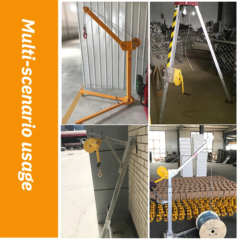 Portable Hand Winch Boat Trailer Winch Two-Way Self-locking Operated Manual Hand Crank Winch Small Hoist