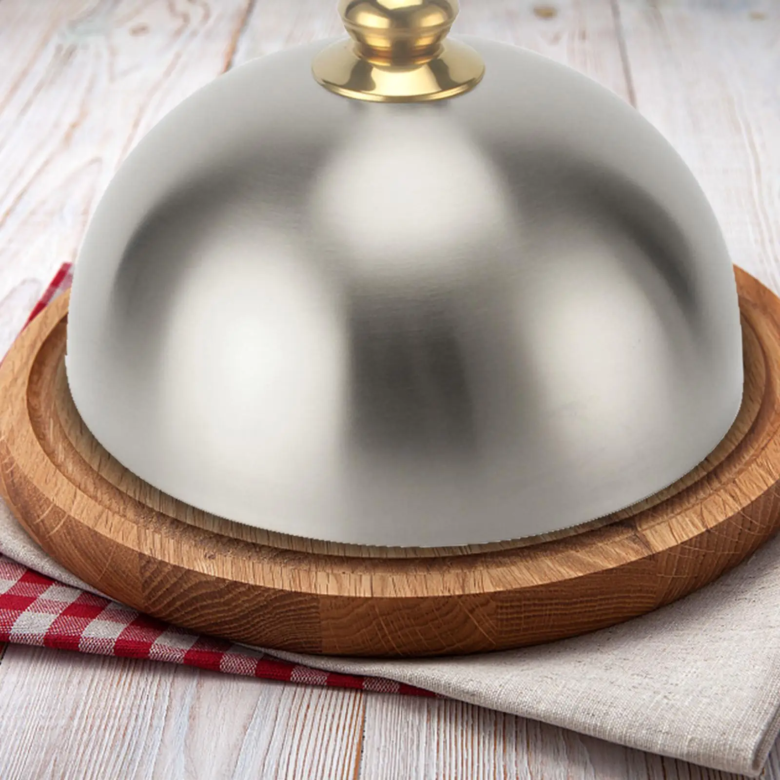 Stainless Steel Teppanyaki Dome Dish Lid with Handle Prevents Splatter Steak
