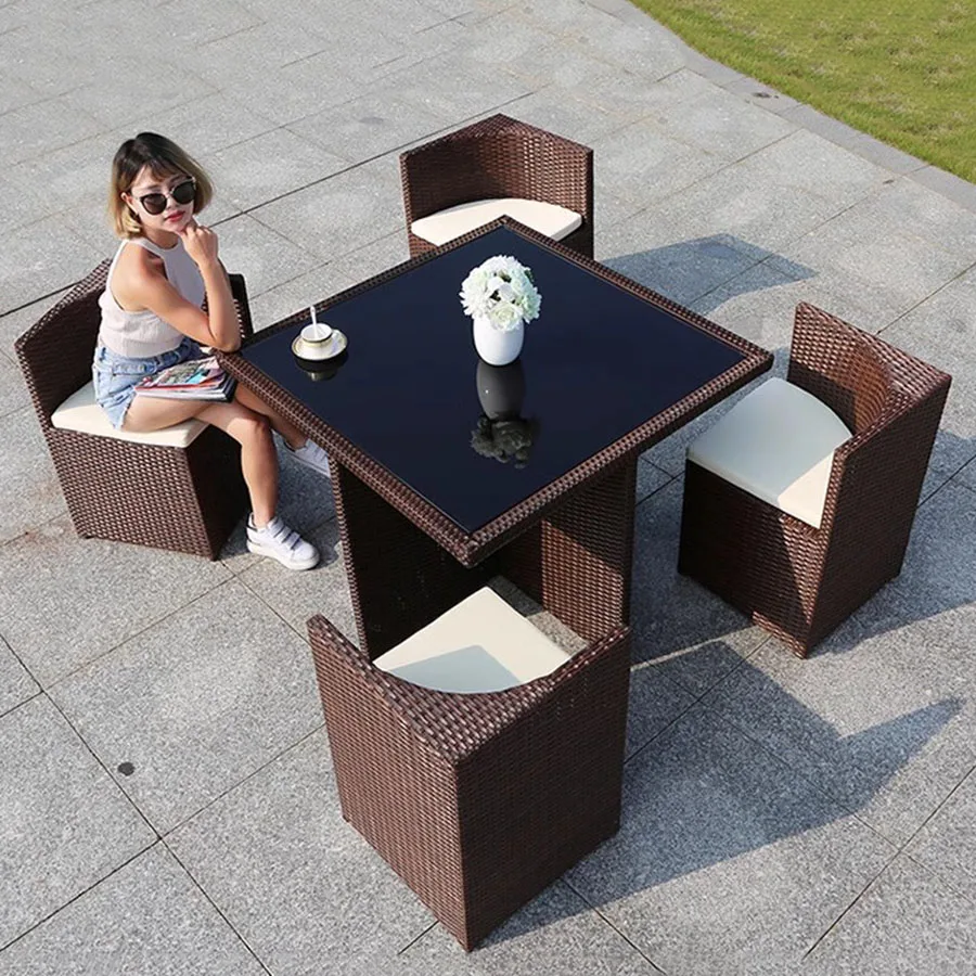 Luxury Garden Furniture Outdoor Sets Unique Modern Back Yard Patio Furniture Sets Rattan Lounge European Mueble Jardin Furniture