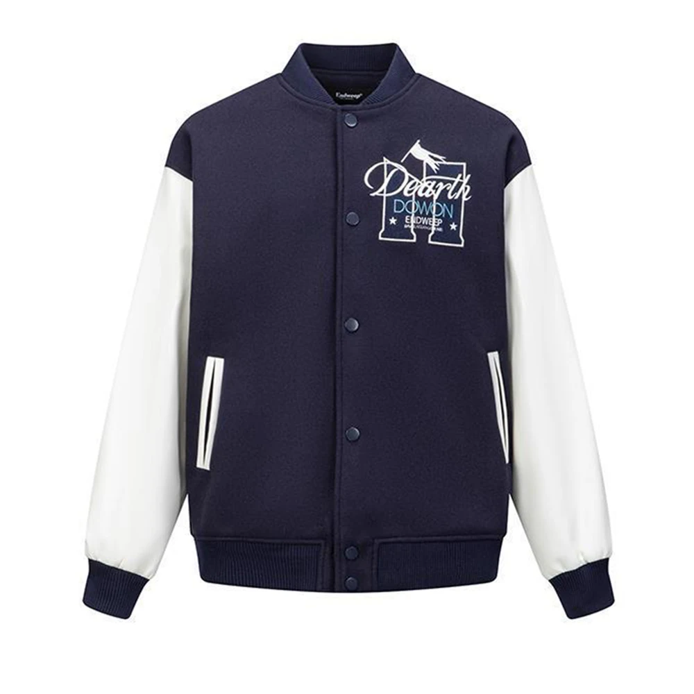 American Street Fashion Trend Castle Embroidery Baseball Uniform Unisex Casual Loose Couple Quilted Thickened Jacket Coat Men