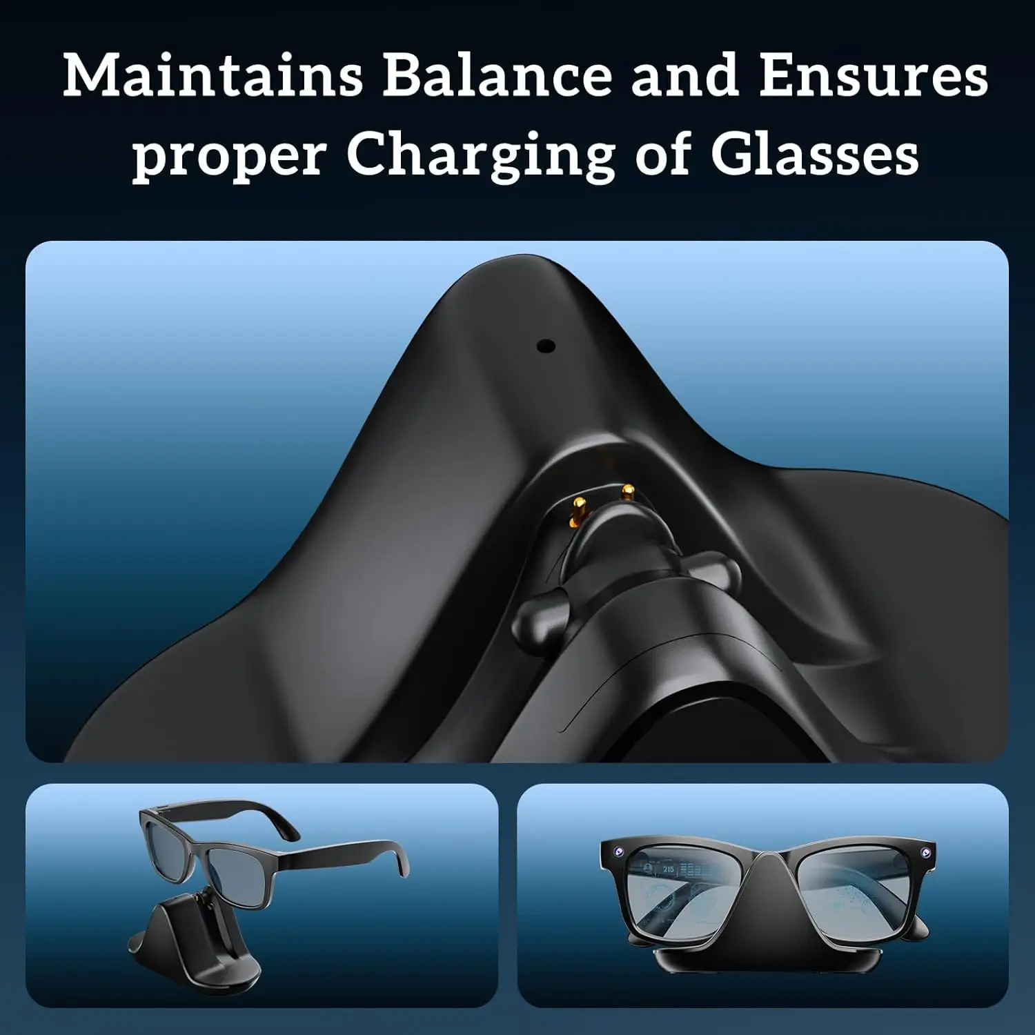 قاعدة شحن صغيرة لنظارات RayBan Meta الذكية AI Wayfarer/Headliner/Skyler حامل شاحن محمول للسفر مع كابل USB-C