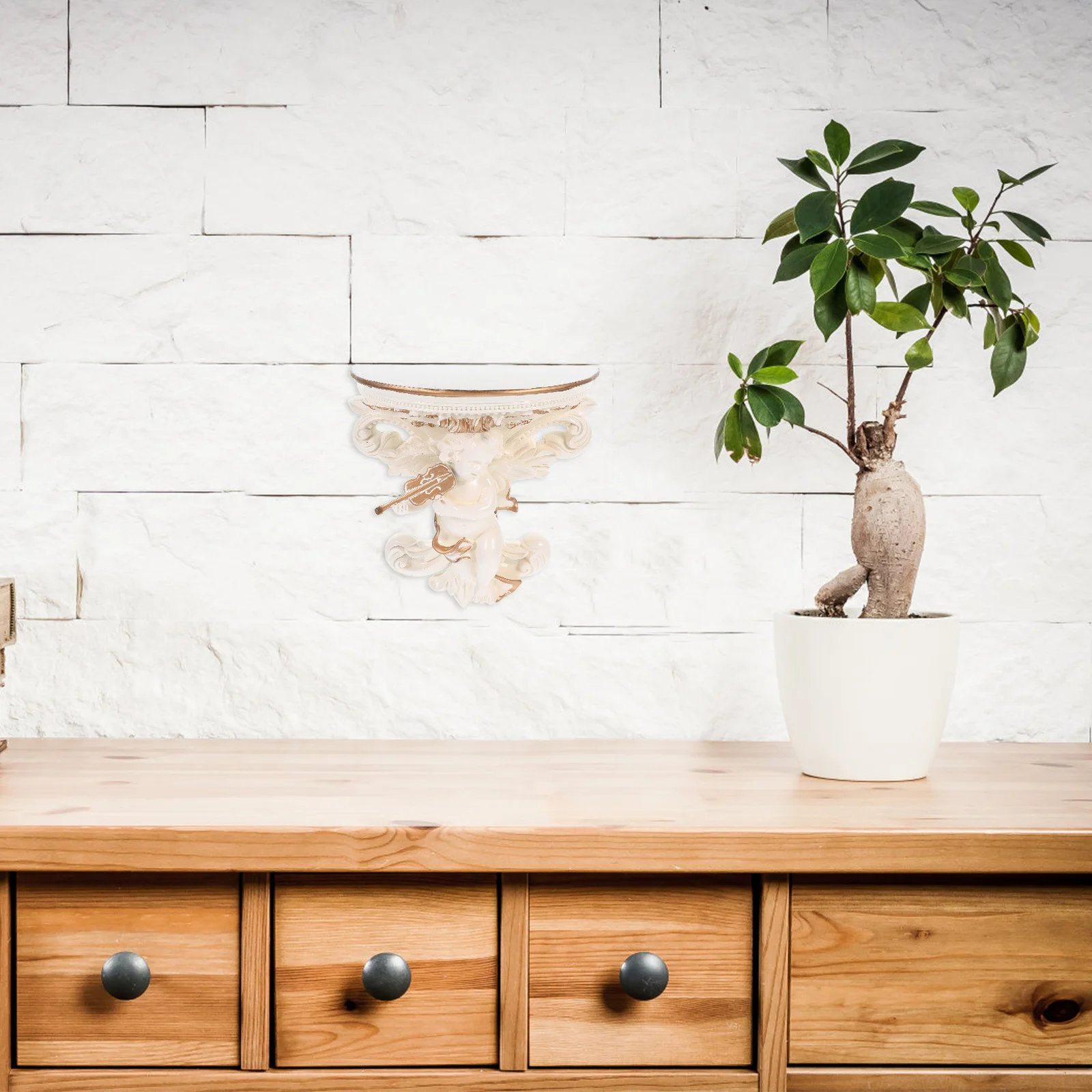 

1pcs European Style Angel Wall Mount Shelf 3D Resin Wall Art For Bedroom Living Room Decor Ornate Floating Shelf Home Decoration