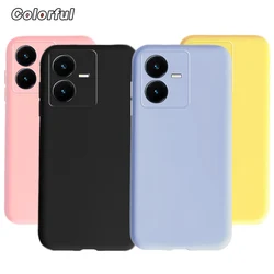 Candy Color Case For Vivo Y22s Y22 2022 Phone Case V2206 V2207 Back Cover Soft Silicone Fundas For VivoY22s Y 22S Y 22 4G Bumper