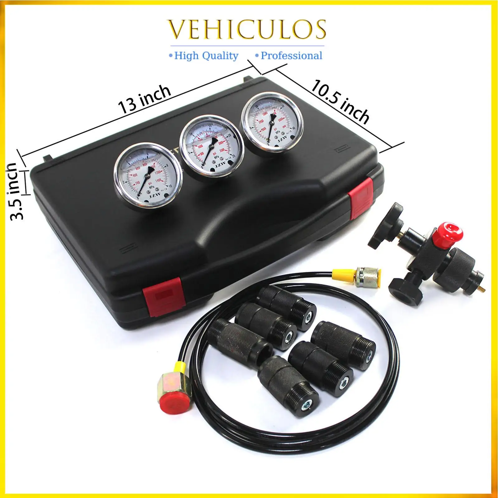 

Excavator Hydraulic Nitrogen Accumulator Charging System Pressure Gauge Diagnostic Tool 10Mpa 25Mpa 40Mpa Accessories Parts