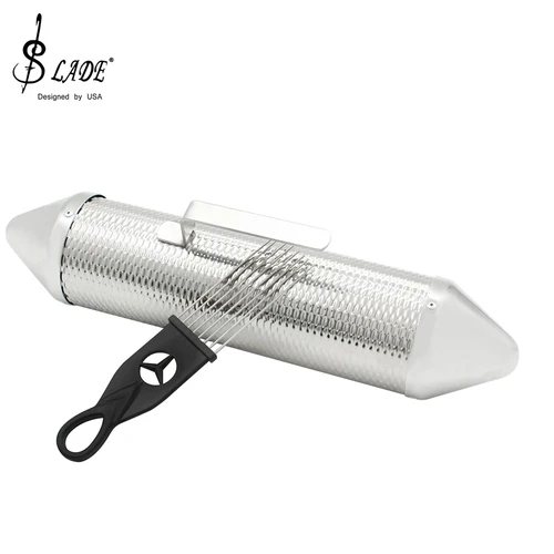 SLADE Guiro de Metal plateado con raspador, Merengue latino, percusión, ayuda para enseñanza de música, piezas y accesorios de herramientas para instrumentos musicales