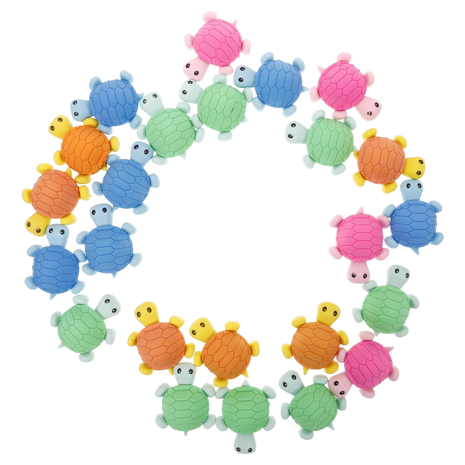 

24pcs Cartoon Eraser Mini Turtle Shape Rubber Student Kids Gifts Animal Stationery School Supplies Mixed Color Practical