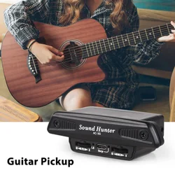 Sound Hunter Guitar Pickup Wooden Guitar Sound Hole Vibration Pickup Dual Coil Pickup System No Punching for Acoustic Guitar