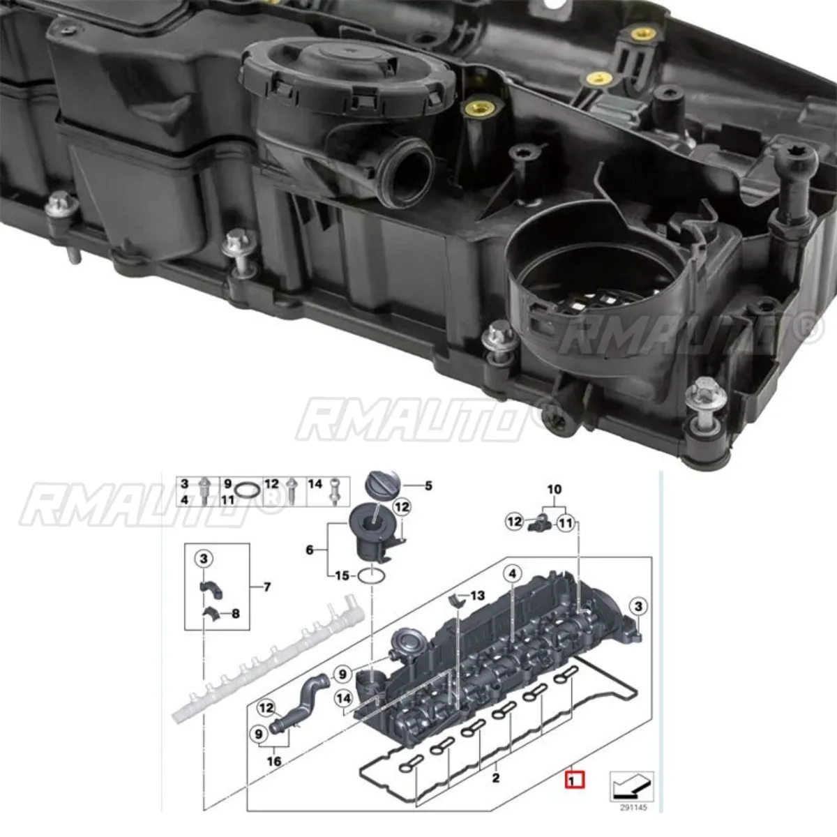 Car Valve Cover Cylinder Head Cover Valve Cover Gasket Modification For BMW F10 F11 F01 F02 E70 F15 E71 F16 11128510234