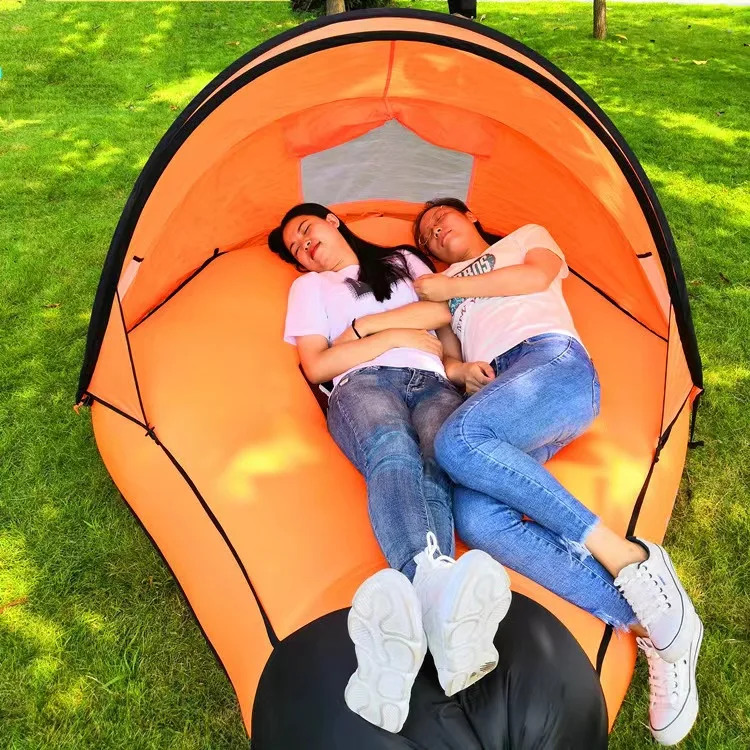 New Lazy Fast Inflatable Sofa Bed Beach Sleeping Bag Outdoor Camping Sofa Uv Protection Shade Music Festival