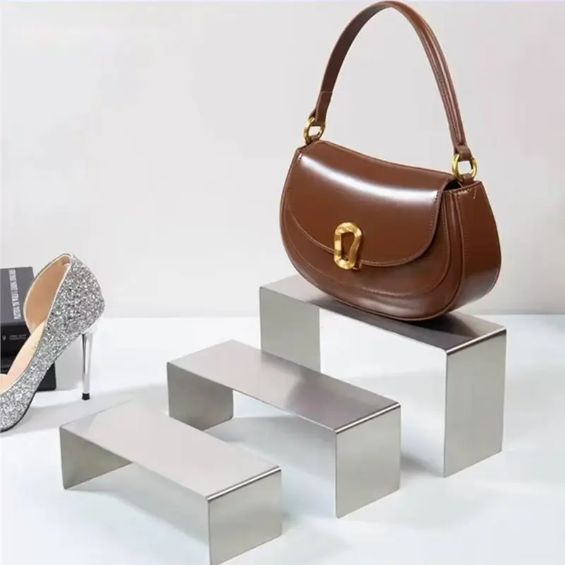Practical Tool Silver/Gold Purse Display Stand Bag Display Stand Set 3 Duty Handbag Display Stand Shoe Rack For Wallets,Shoes Pe
