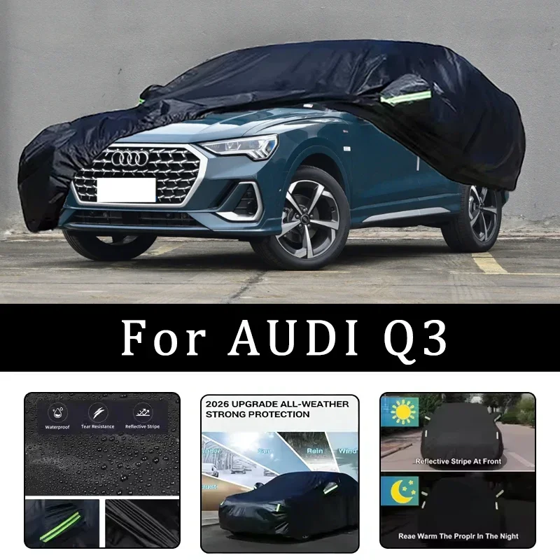 

For AUDI Q3 Car Covers Outdoor Waterproof Dustproof Sun Rain Snow Protection Thick Oxford Cloth Full Car Accessories