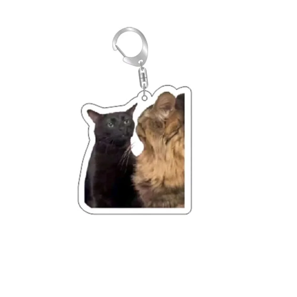 Trendy Cat Head Keychain Fun Meme Image Backpack Small Pendant Wholesale Internet Famous Emotionally Expressive Toy Figure