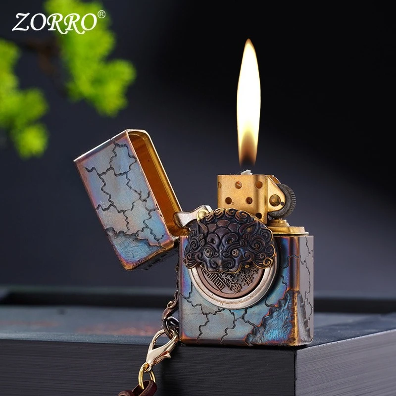 

Zorro флип тяжелая броня вращающаяся тяжелая броня горный призрак кулон брелок кулон оригинальная медная зажигалка элитный подарок