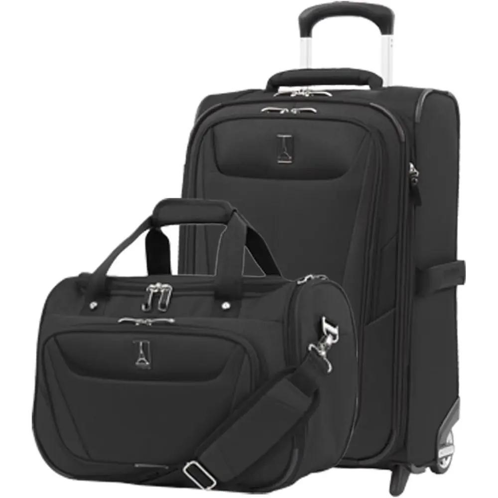 

Expandable 2-Wheel Carry-On Luggage Set, Lightweight Upright Suitcase, Unisex, Black