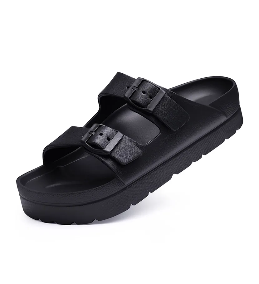Smile Damen Sommer Bequeme Schaumstoff-Hausschuhe Plateau-Sandalen mit Fußgewölbeunterstützung Slides Verstellbare Schnalle Sommer-Strandsandalen – Detail 14