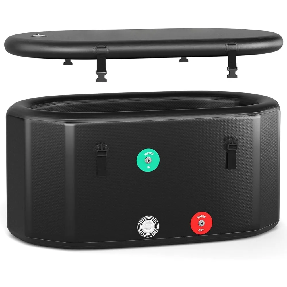 

XL 129 Gal Oval Ice Bath Tub w/Cover, Portable Outdoor Ice Bath Tub w/Backpack, Pump, Inflatable Cold Plunge Tub