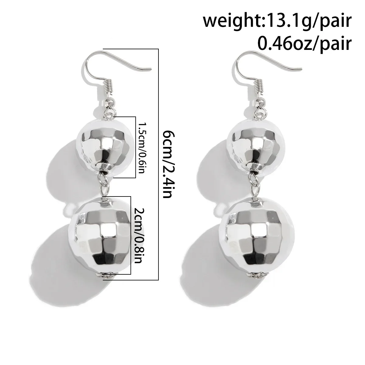 Acrylic Disco Ball Drop Dangle Earrings for Women Fashion Simple Ball Pendant Earrings Trend 3D Light Reflective Jewelry Gift