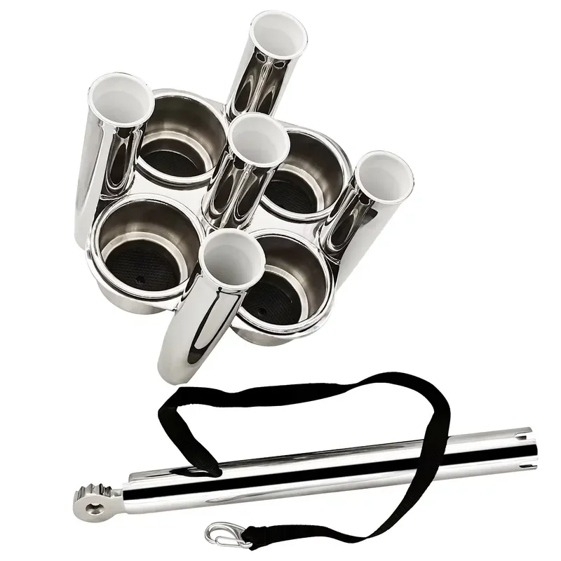 Stainless Steel Cup Holder for Boat Yacht Marine Fishing Rod Rack Multifunctional Drink Stand Camper RV Accessories Durable