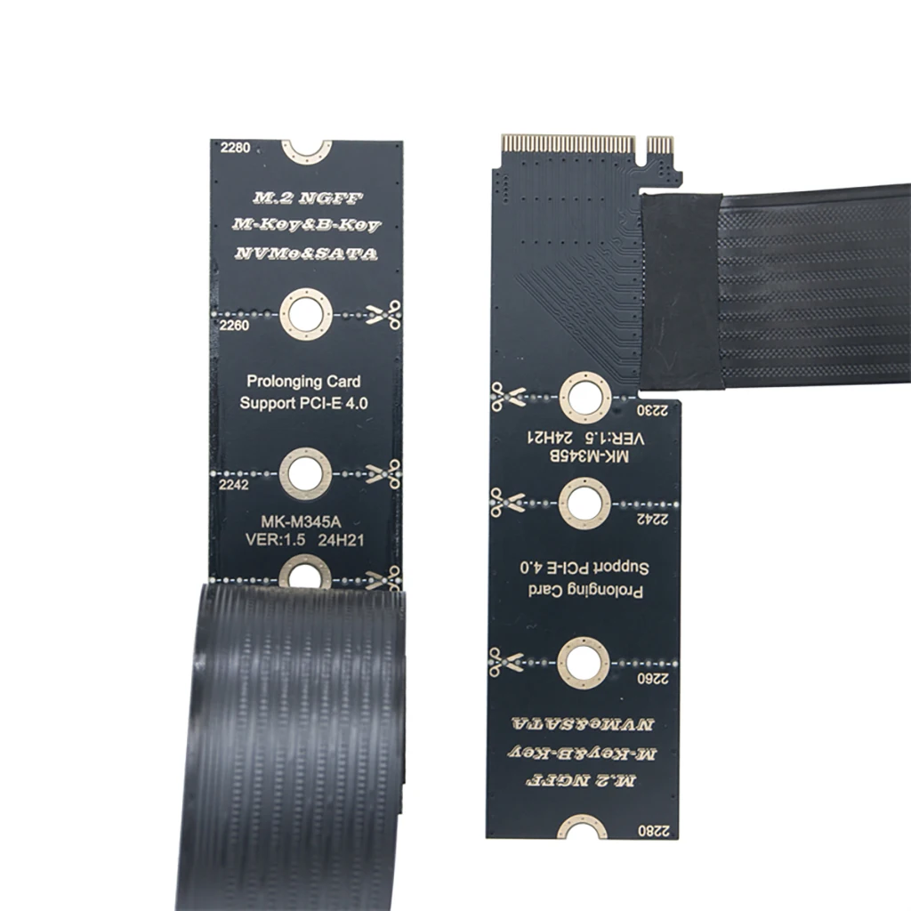 PCIe 4.0 Verlustfreies M.2 Verlängerungskabel FPC PCB-Platine für M.2 NGFF M-KEY&B-KEY 2230-2280 NVME SATA PCI-E SSD Gerades und Winkel-Design – Detail 6