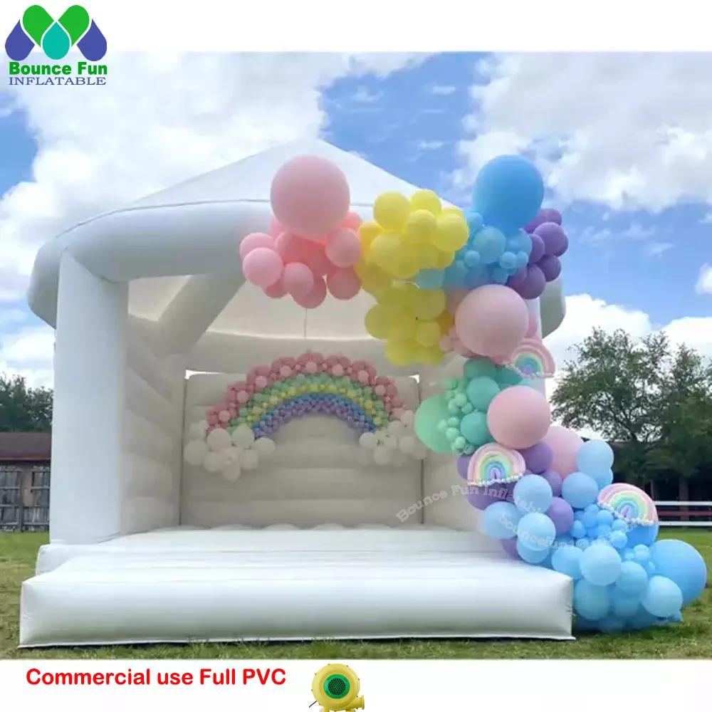 

Unisex Party White Playground Bouncer Inflatable Jumping Castle Bouncy Round Jumper Moon Bounce House For Kids And Adults