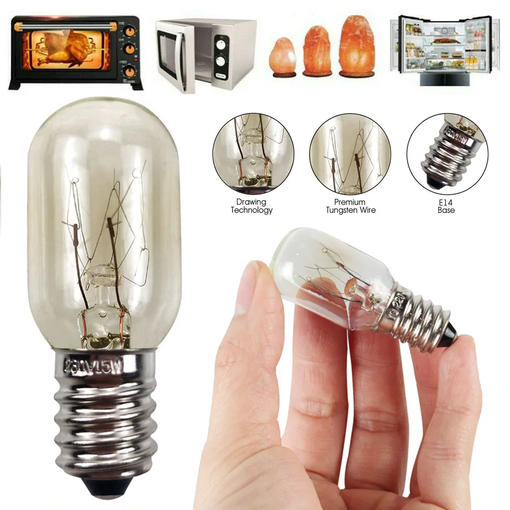 1pc E14 Salt Lamp Globe Bulb 15W Light Bulbs 240V Refrigerator Oven Replacement