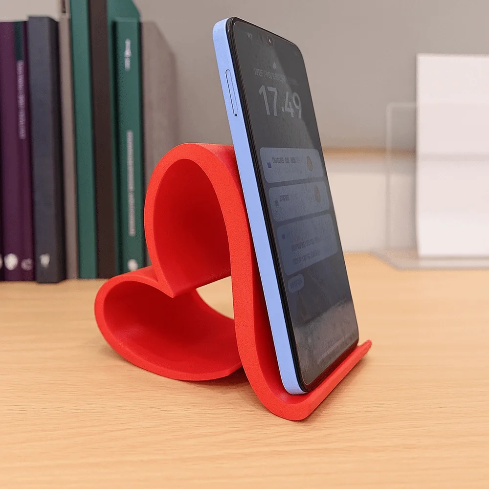 

PLA Heart Shaped Phone Stand Aesthetic Multi-functional Love Mobile Phone Holder Statue Portable Girl Desk Lazy Bracket