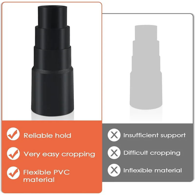 ABUD-6 قطعة محولات المكنسة الكهربائية 4 طبقات خرطوم أسود المخفض خرطوم محول مكنسة كهربائية 25 مللي متر إلى 42 مللي متر