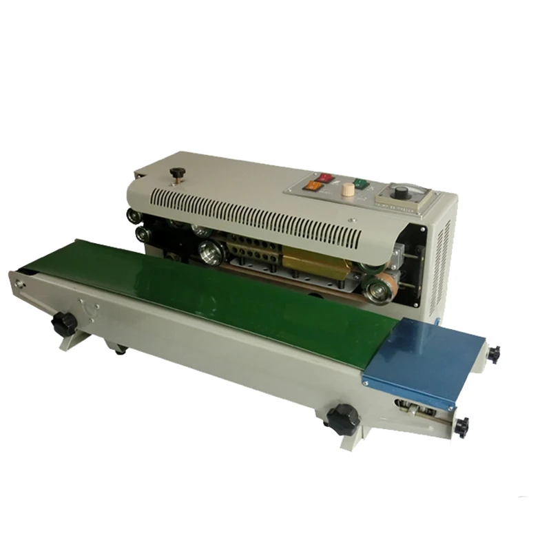 Plastic bag strip sealant with expiration date encoding sealing machine with jet printer