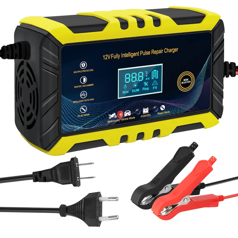 90W Pulse Repair Car Battery Chargers 100V/240V Input Inteligent Detection Universal For Lead Acid Battery 12V 6A