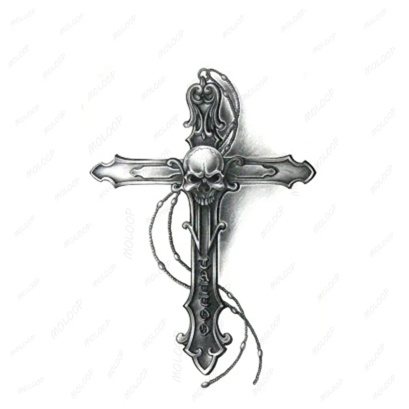 Temporary Tattoo Stickers Hands Together Peace Cross Fake Tatto Waterproof Tatoo Back Leg Arm Belly Big Size for Women Men Girl