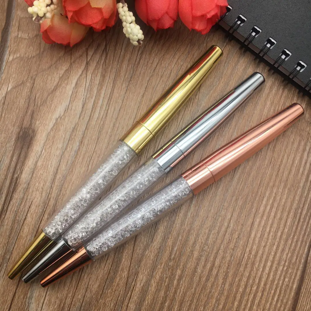 

120Pcs Crystal Ballpoint Pen Advertising Ballpoint Pen Diamond Metal Electroplating Rotate Ball Pens