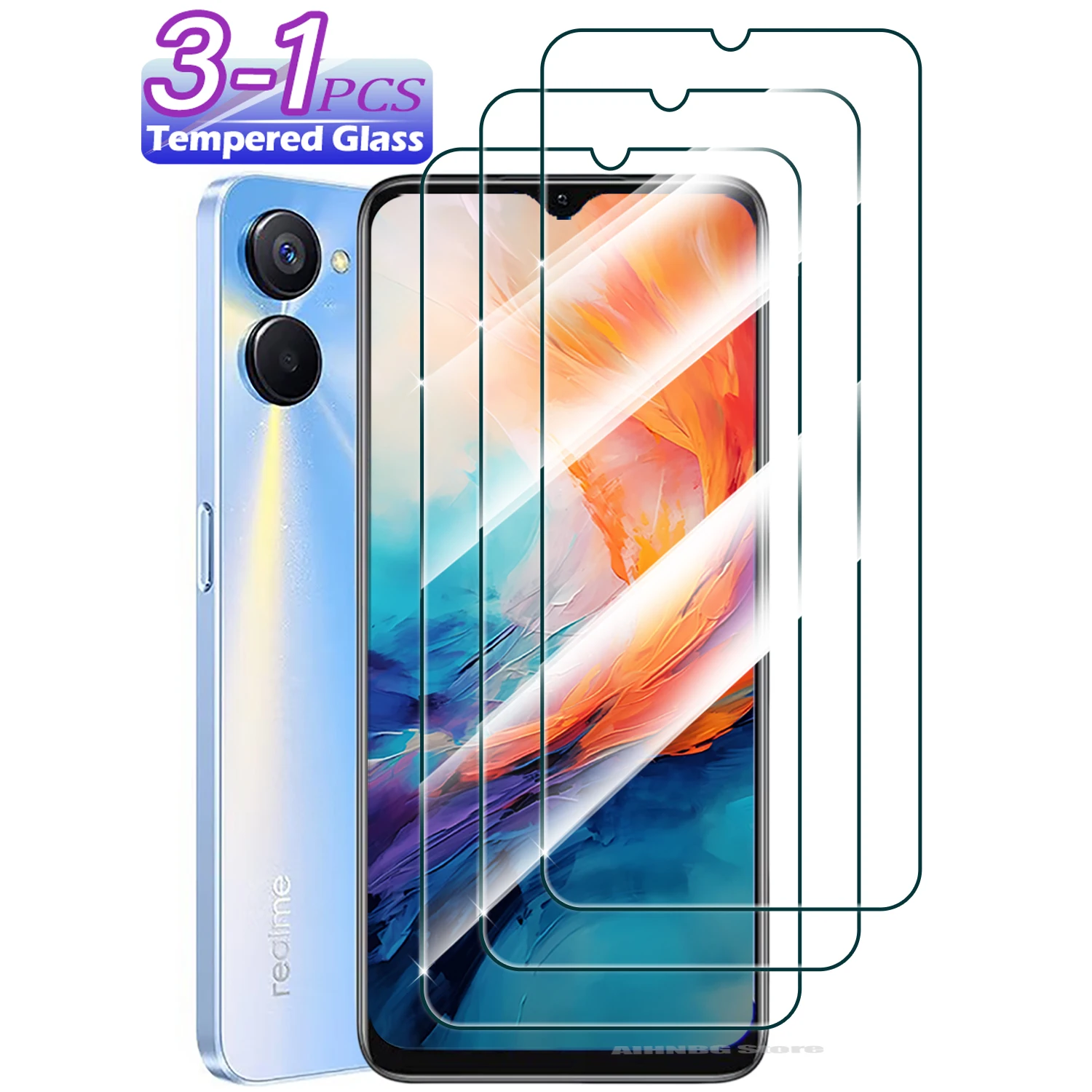 3-1PCS Protective Glass for Realme 6 7 8 9 Pro 6i 6s 7i 8i 8s 9i Tempered Glass for Realme C11 C21 Glass