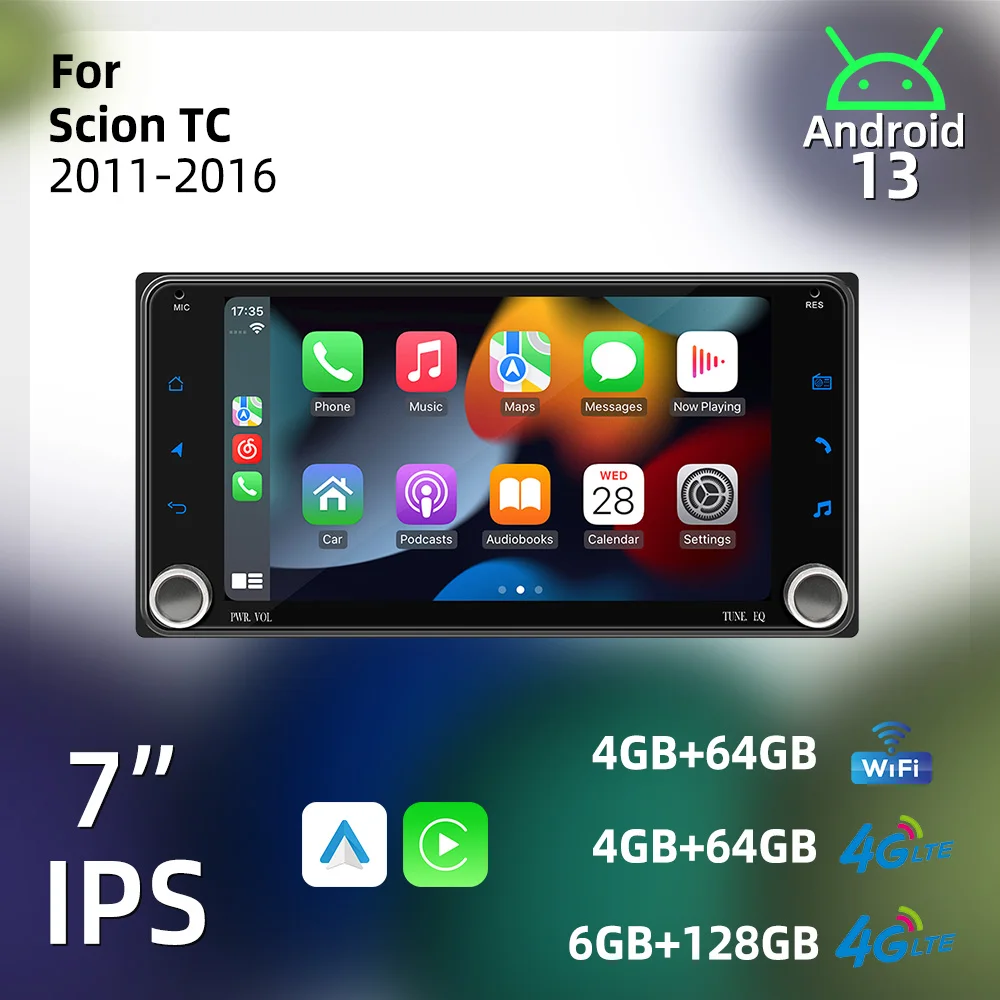 

Автомобильное мультимедийное радио 2Din Wireless Carplay Android для Scion TC 2011-2016 7-дюймовый экран стерео GPS BT WIFI навигация