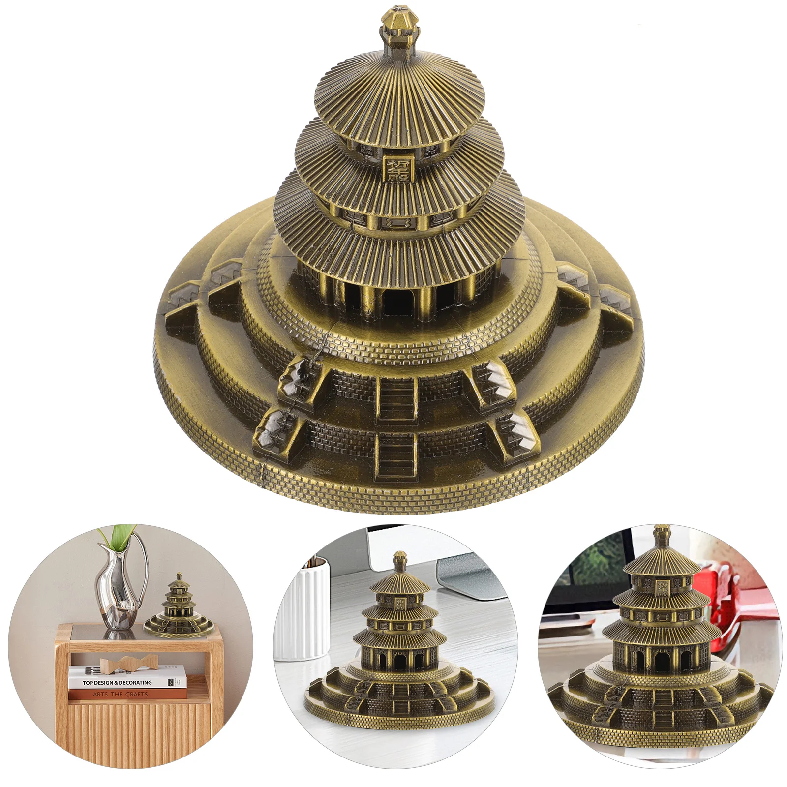 

Temple of Heaven Ancient Building Chinese Style Architecture Ornaments Decor Model Statue