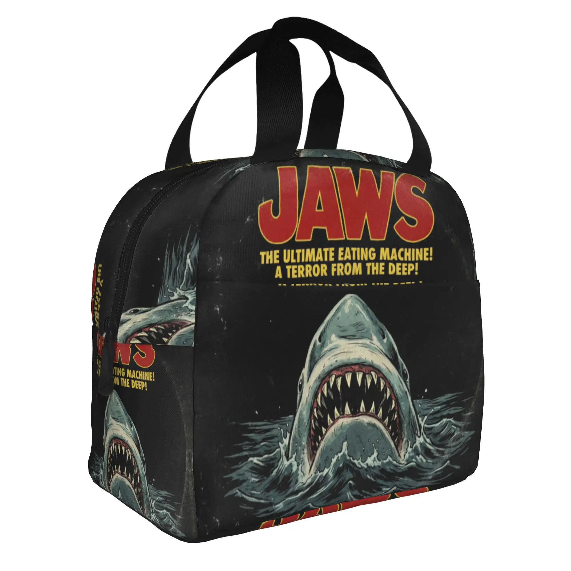 J-Jaw-Shark Insulated Lunch Bag for Camping Travel Thriller Film Portable Cooler Thermal Lunch Box Women Men