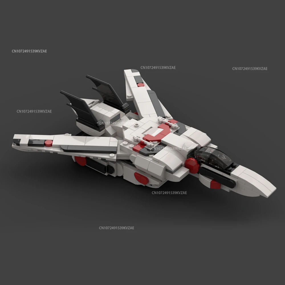 563PCS Roboteced Macrossed Valkyrie Red Aircraft Ship Robotech Building Block Fighter Spaceship Model Bricks Toys Holiday Gifts