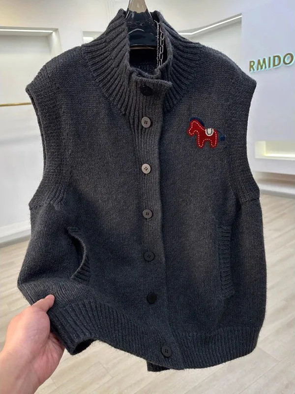 

plus Size 300 Pou High Ne Svel Knitted Sweater Loose Fit Early Spring Sle ex Knit Vest Warm Polyester Fiber