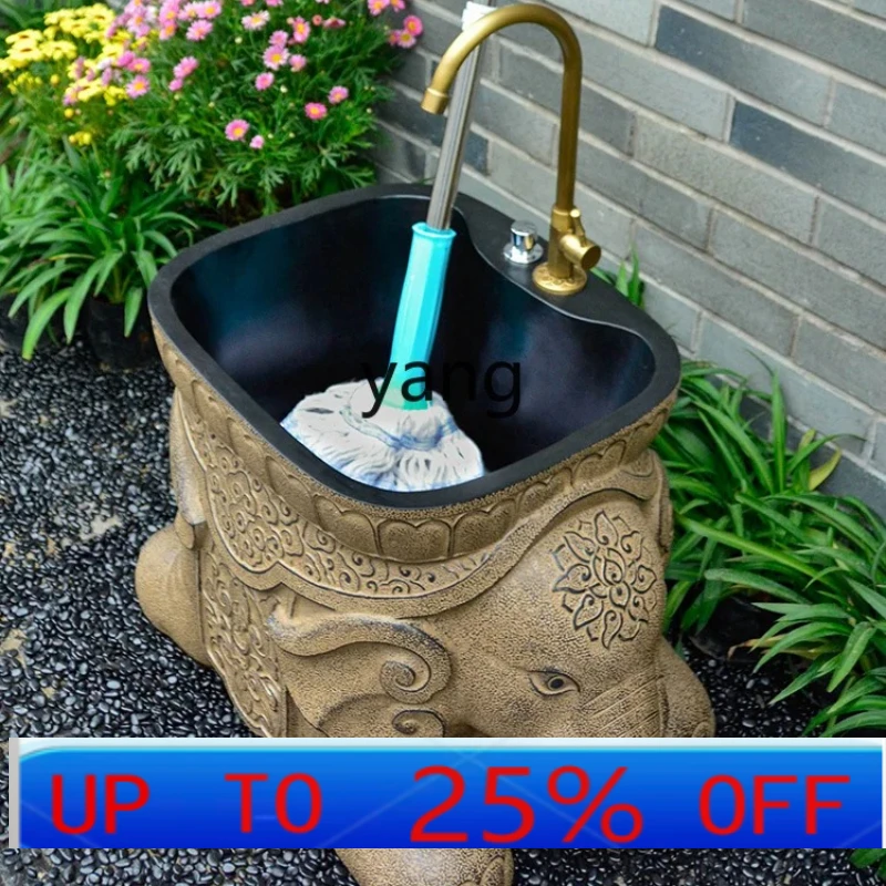 

LTT Home Balcony Floor Sink Villa Yard Outdoor Elephant Wash Mop Sink