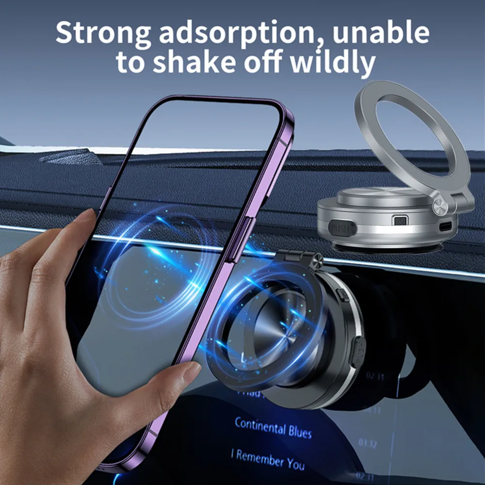 New Electric Magnetic Car Phone Holder Vacuum Suction Folding Stand For iPhone 15 14 13 12 Pro for Xiaomi Huawei Samsung Holder