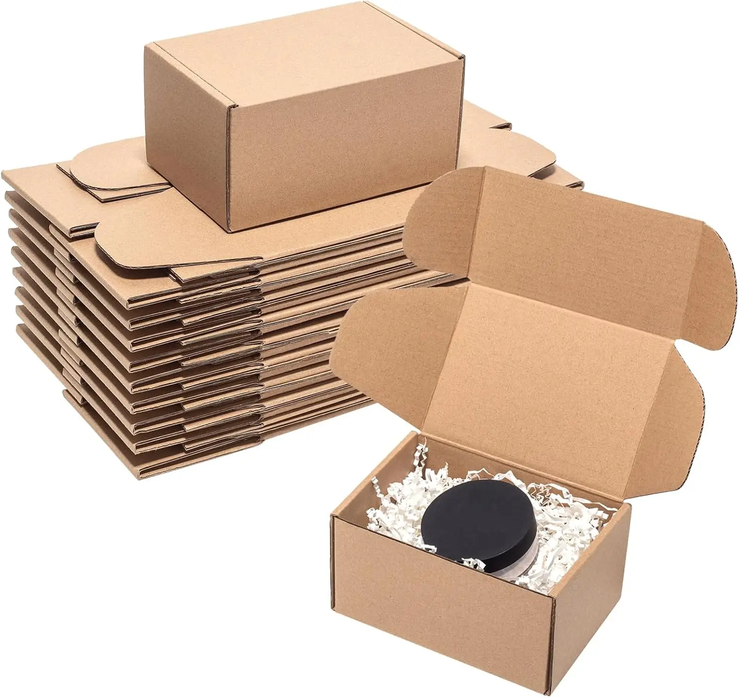 

6x4x3 Corrugated Cardboard Boxes 25 Pack - Brown Kraft Mailing Boxes for Small Business
