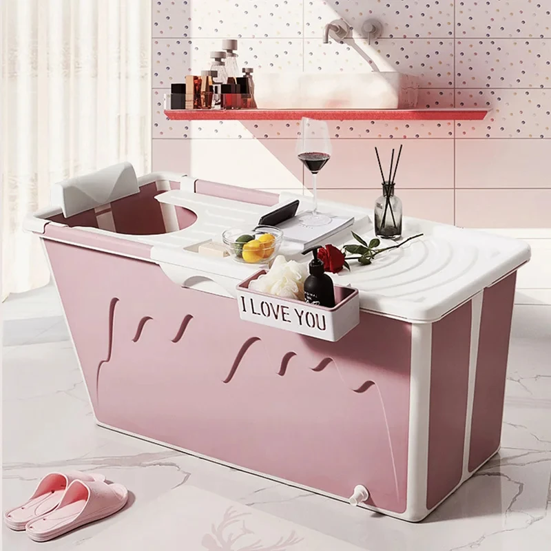 New Plastic Portable Bathtubs Adult Folding Thickened Adult Bathtub Simple Small Apartment Bathtub Whole Body Bathtub