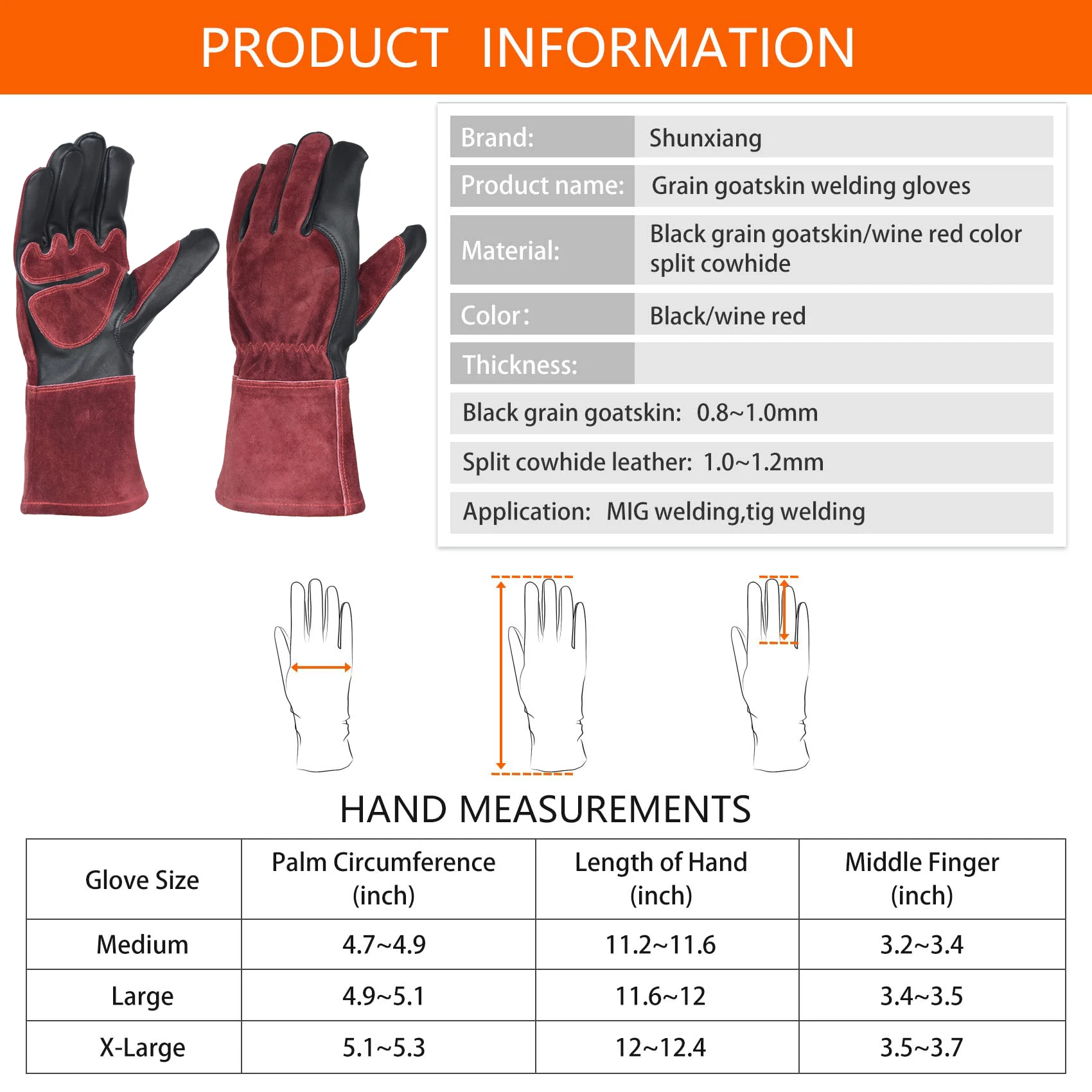 Household Protective Gloves For Welding Construction Garden Safety Cowhide Leather Work Gloves