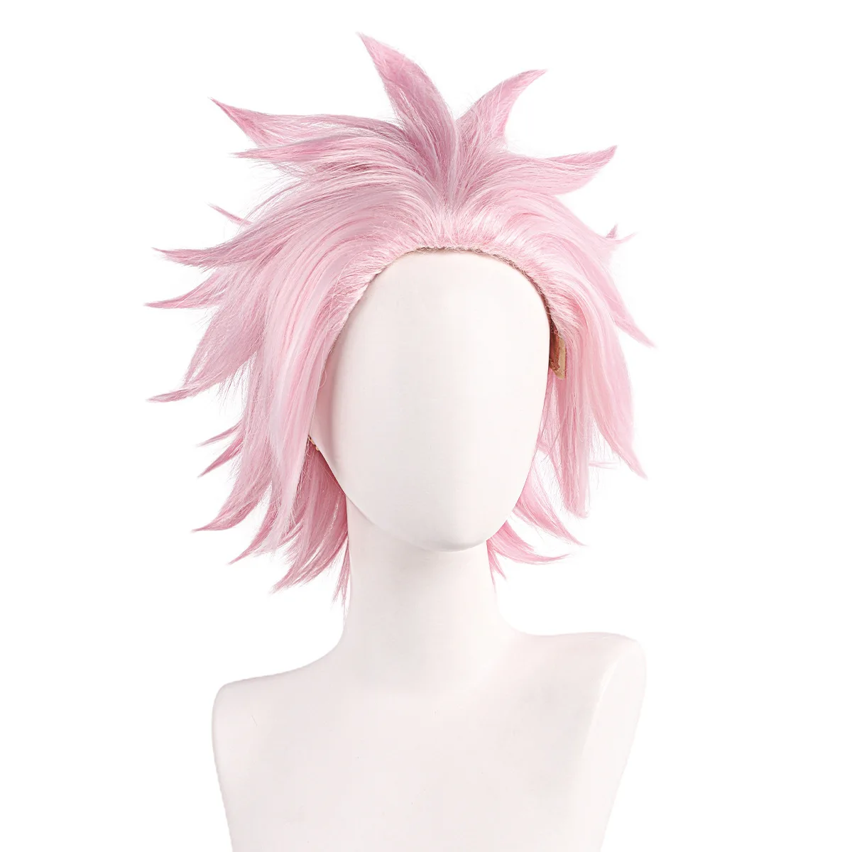 Peluca sintética corta en capas para Cosplay, pelo esponjoso de fibra resistente, disfraz de fiesta marrón claro, uso diario, estilo Anime elegante