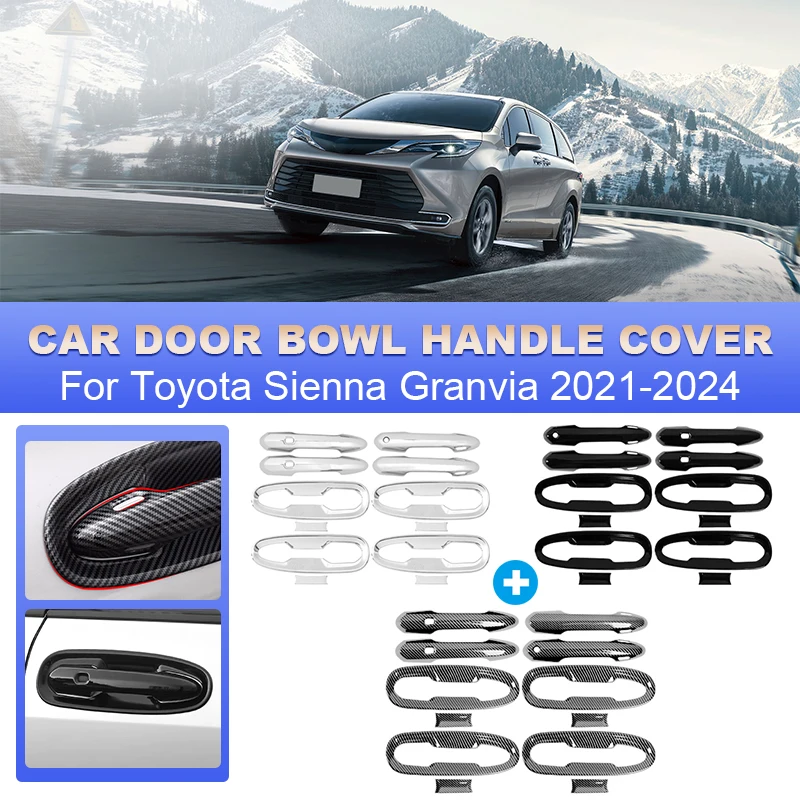 

Аксессуары для модификации автомобиля, чаша дверной ручки, защитный чехол против царапин, Накладка для Toyota Sienna Granvia 2021 2022 2023 2024