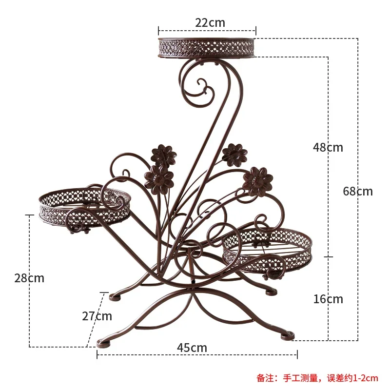 Balcony Flower Rack Iron Plant Stand Corner Indoor Flower Pot Creative Multi-layer Flower Holder Display Household Decoration