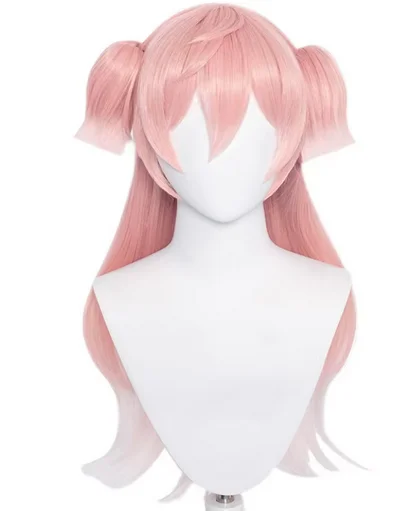 

Genshin Impact Yanfei Cosplay Wig Long Pink Gradient Heat Resistant Synthetic Hair Clip Ponytails Yan Fei Cosplay Wigs + Wig Cap