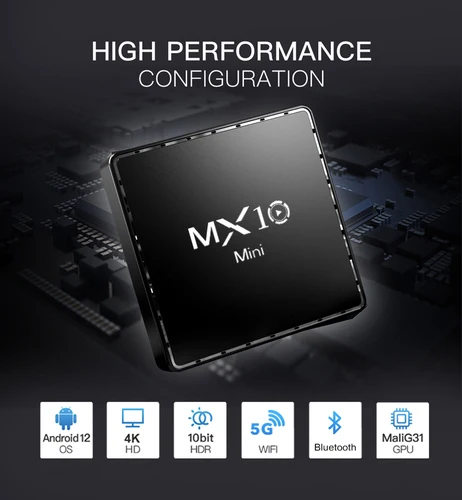 Imagen 2 del producto Streaming TV Box MX10 MINI Android 10 OS 4K HDR reproducción Smart TV con Google Play Store decodificador TV Box gran oferta 2025