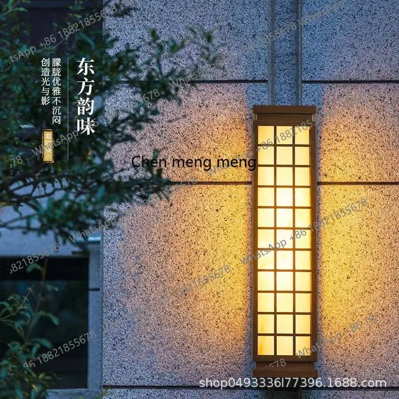 Marble Outdoor Balcony New Chinese Zen Wall Light Household Gate Exterior Wall Light Landscape Garden Light