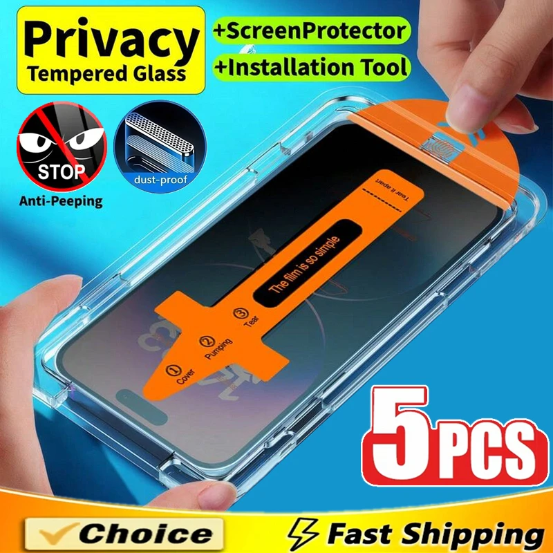 

Oleophobic Coating Dust Free Easy Installation Privacy Screen Protector For iPhone 16 15 14 13 12 11 17 Pro Max XR X XS 16 Plus
