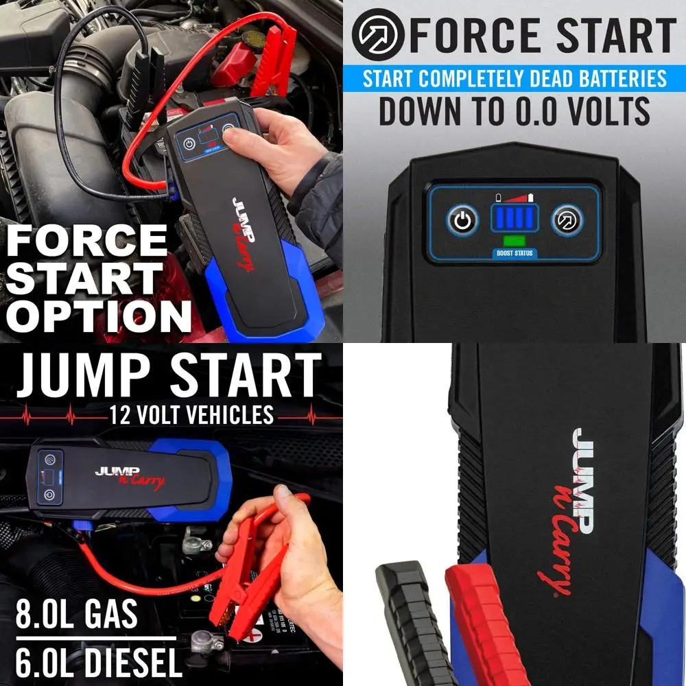 

JNC325 Jump-N-Carry 2000A 12-вольтовый стартер для бензиновых и дизельных двигателей емкостью до 8,0 л и 6,0 л.